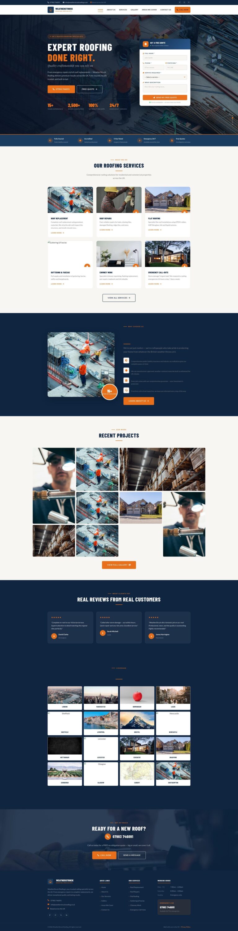 WeatherStruck Roofing website by Advix Global