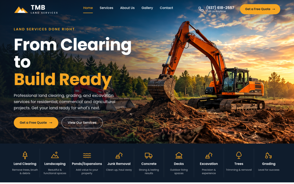 TMB Land Services — Website Design project by Advix Global Solutions