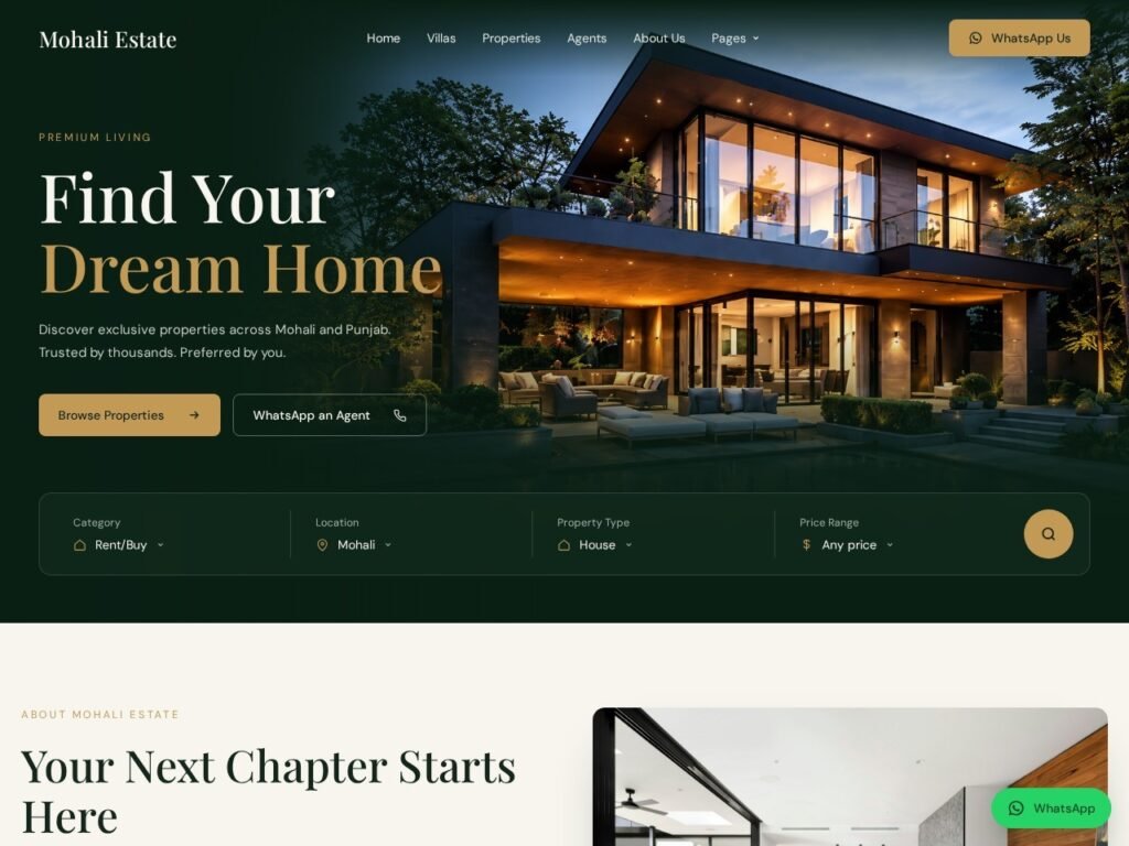 Mohali Estate — Website Design project by Advix Global Solutions