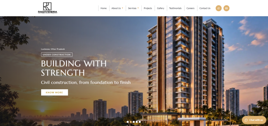 Raghvendra Construction | Lucknow — Website Design project by Advix Global Solutions